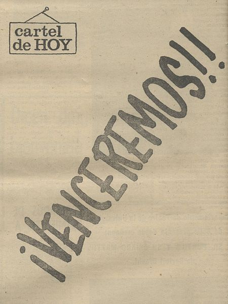 Newspaper Puro Chile published the words “¡Venceremos! in their April 9, 1970 paper. 