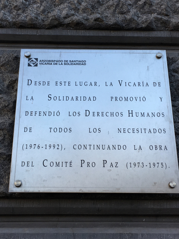 plaque outside of the Original Vicariate