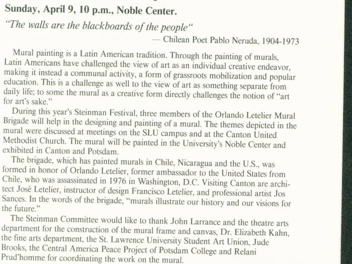 Page 20 of the 1989 Steinman Festival Pamphlet