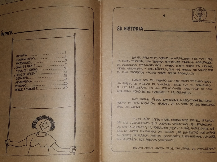 Index and history to arpillera manual