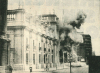 Smoke coming out of Moneda Palace after the bombing in 1973